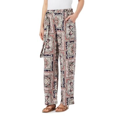 Red Herring Multicoloured patchwork wide leg trousers